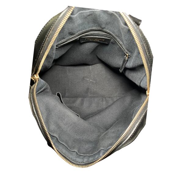 Vintage Yves Saint Laurent Rive Gauche Muse Tote Black Canvas Leather Italy - Picture 10 of 16